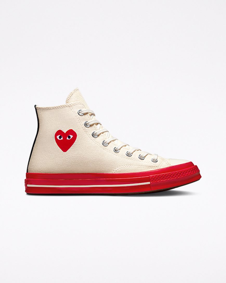 Tenisi Inalti Barbati Converse x Comme des Garçons PLAY Chuck 70 Rosii | RO VPTKH037